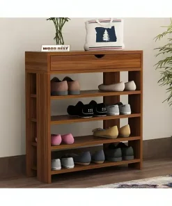 Étagère à chaussures en bois à 4 niveaux