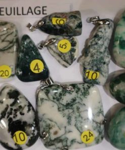 Pendentifs agate feuillage