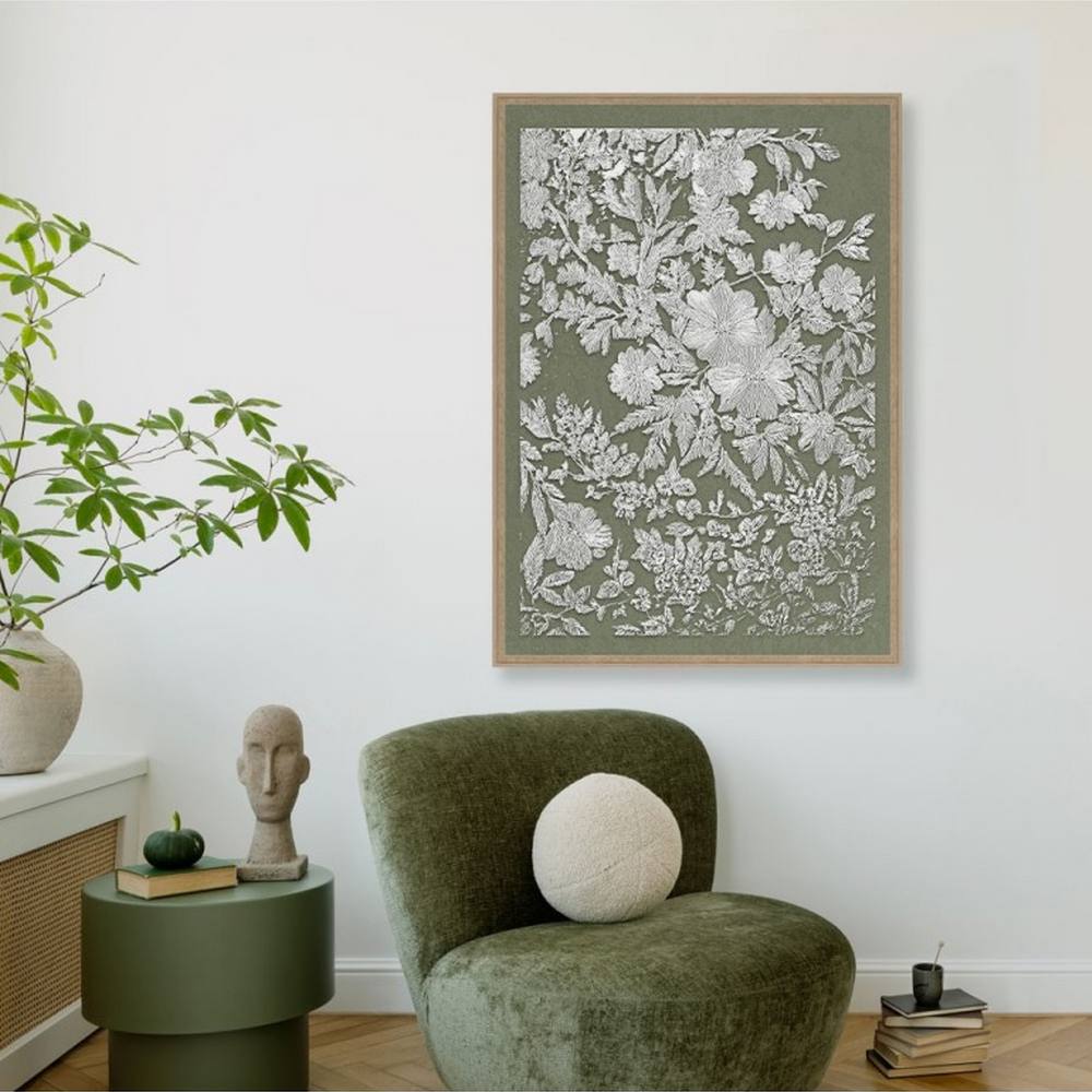 Cadre Floral Blanc Style Broderie 46x66cm – Image 2