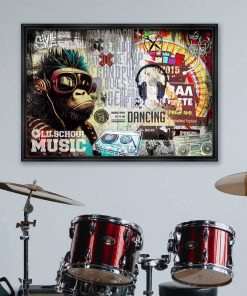 Alternative view of Cadre Monkey Music Punk Rubix 88×128 cm