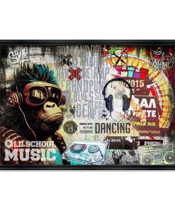 Cadre Monkey Music Punk Rubix 88×128 cm