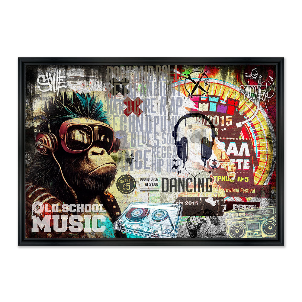 Cadre Monkey Music Punk Rubix 88×128 cm